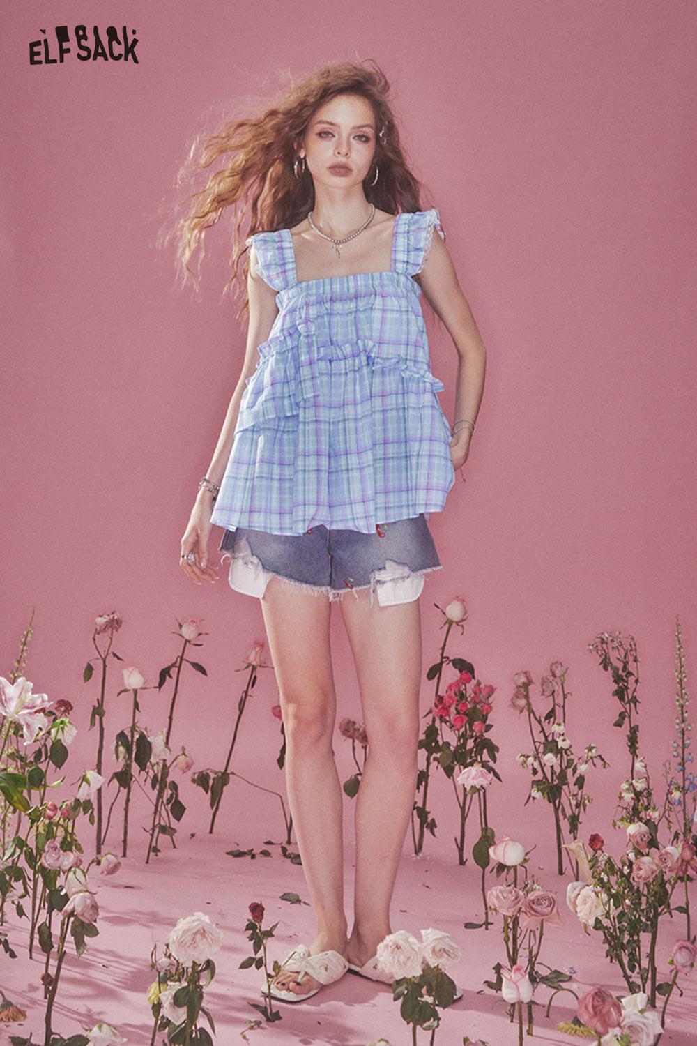 ELFSACK Dash Sleeve Camisole Blouse