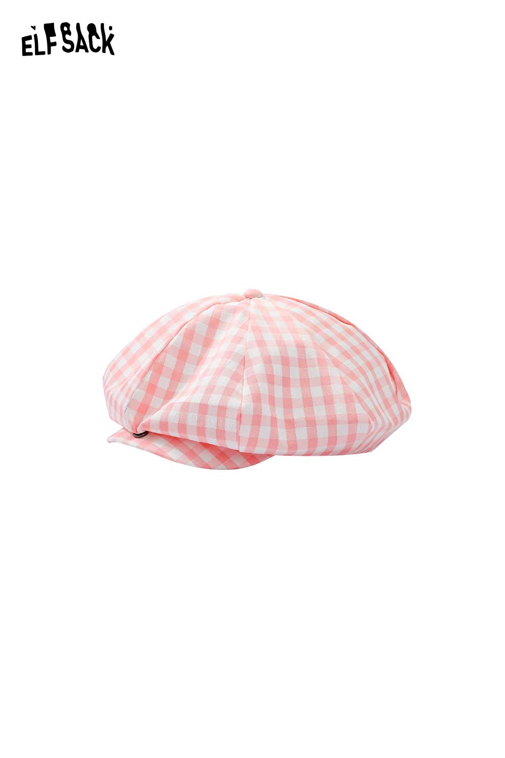 ELFSACK Fresh Plaid Beret Early Autumn Slim Face Sun Protection Literary