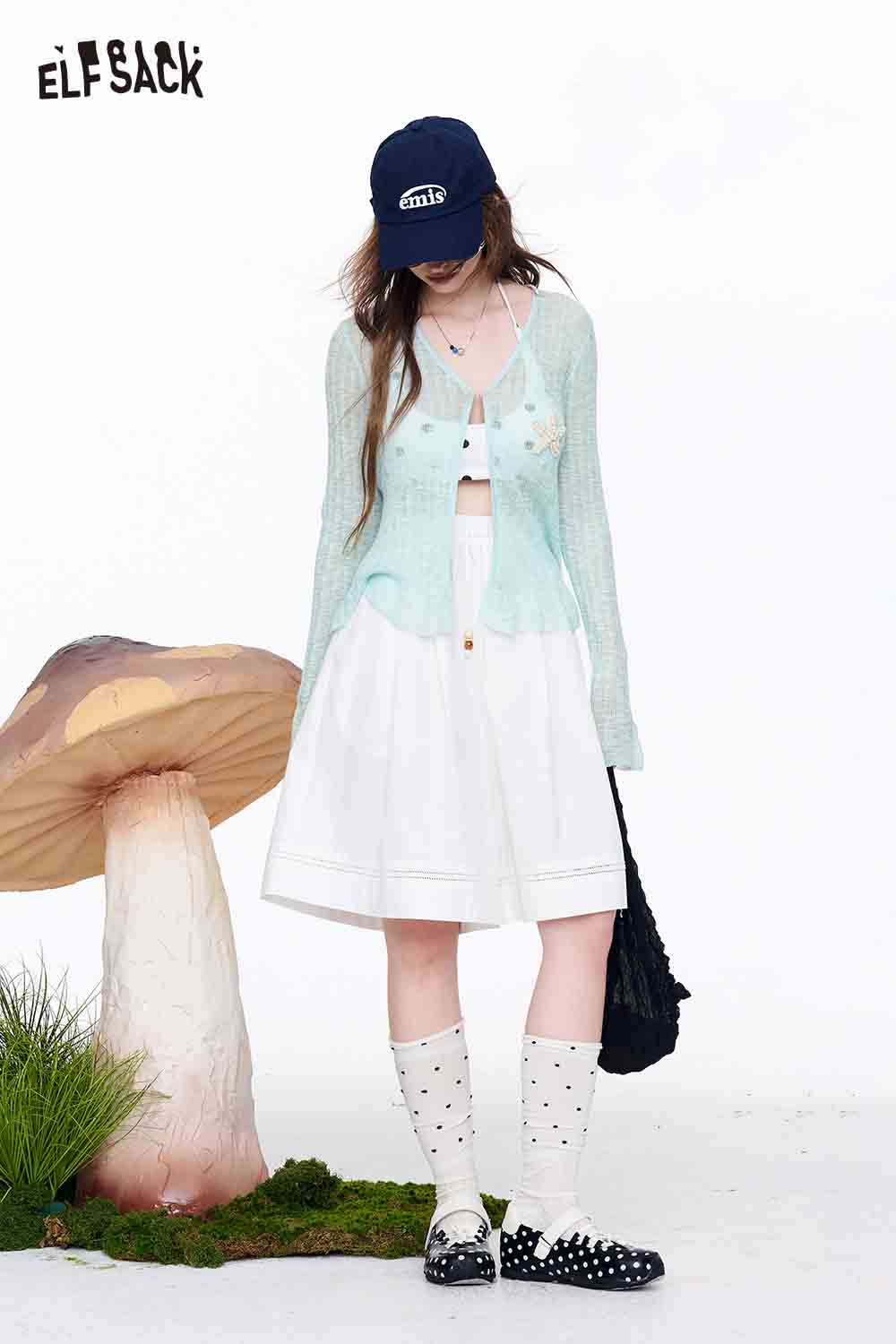 ELFSACK A-Line Wide Leg Cotton Shorts