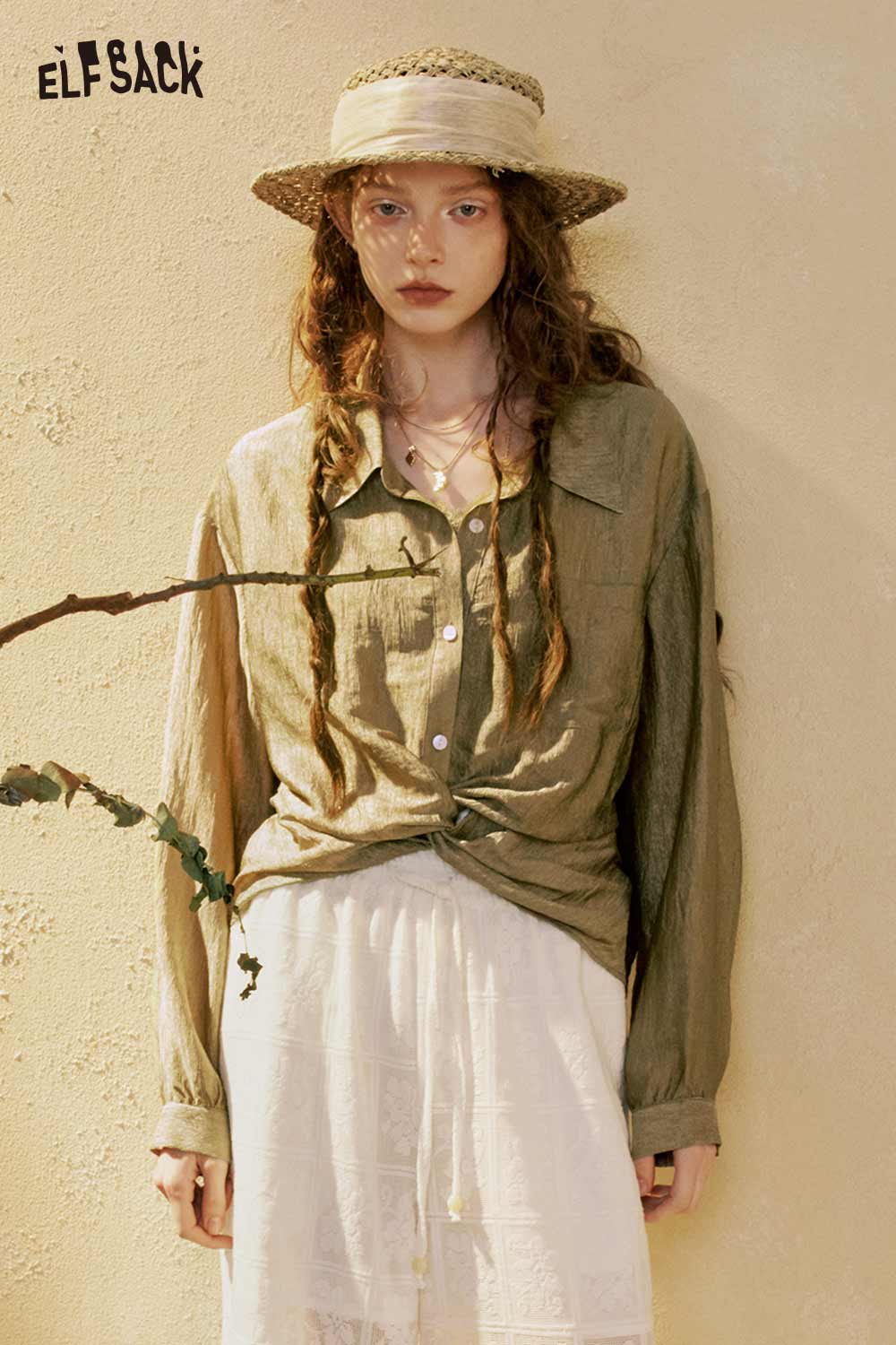 ELFSACK Asymmetrical Wrap Blouse