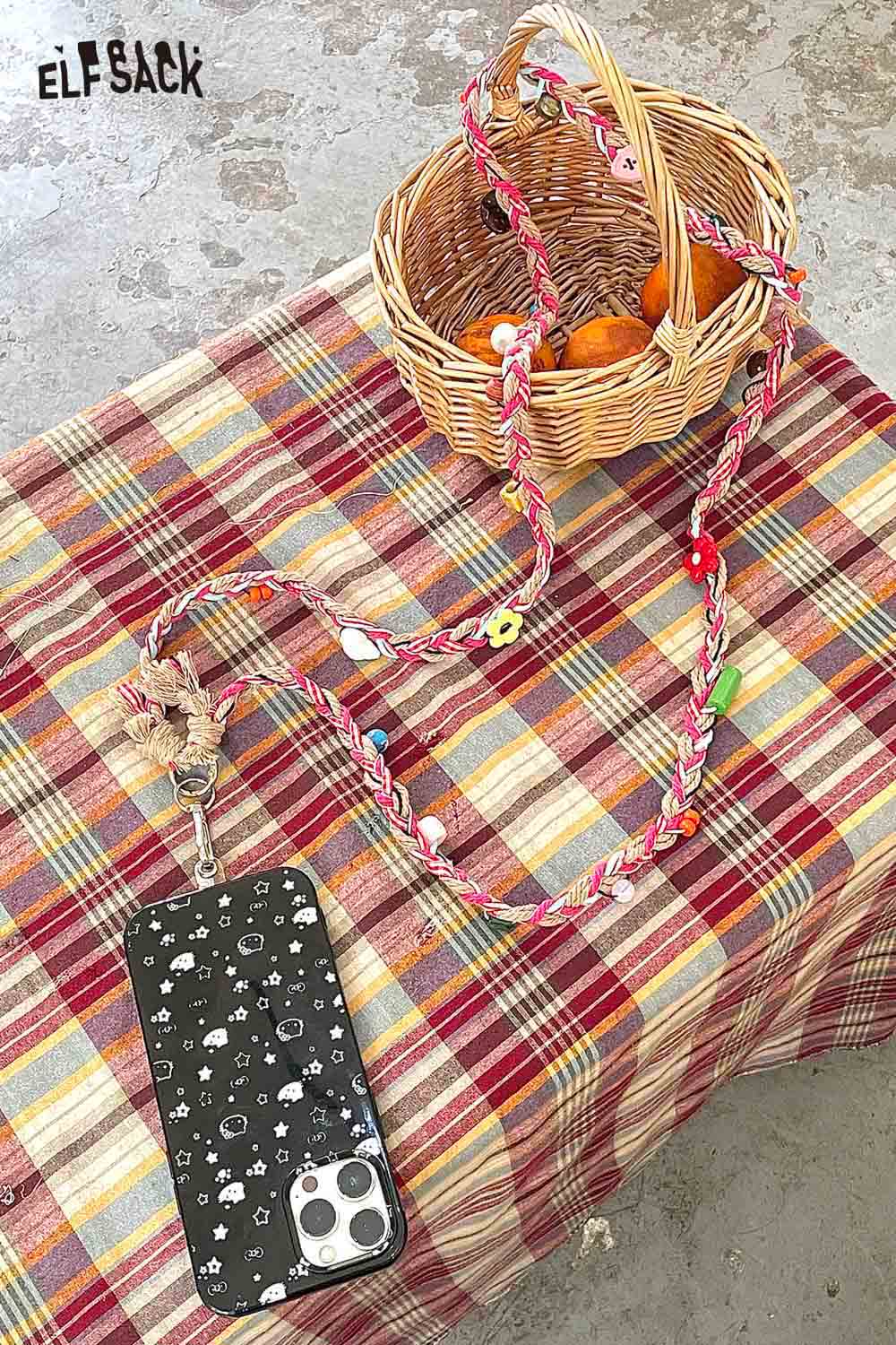 ELFSACK Boho Braided Rope Bead Belt