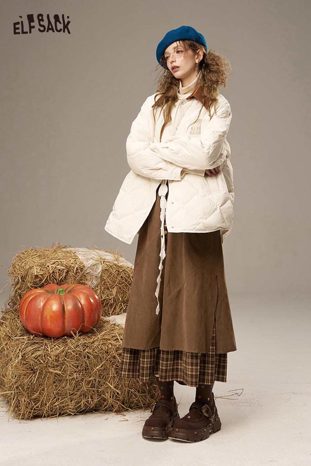 ELFSACK Breathable Irregular Lace Patchwork Design Skirt