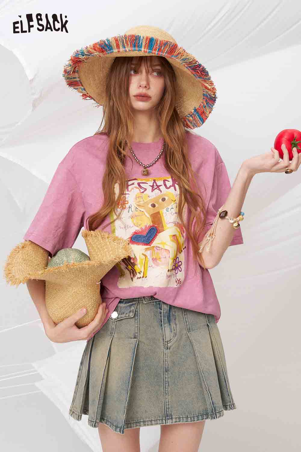 ELFSACK Casual Pony Print T Shirt