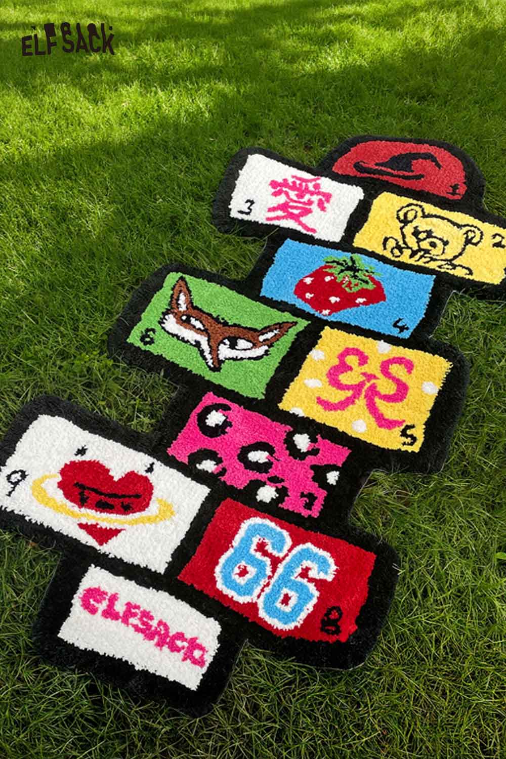 ELFSACK Colorful Cartoon Printed Rug