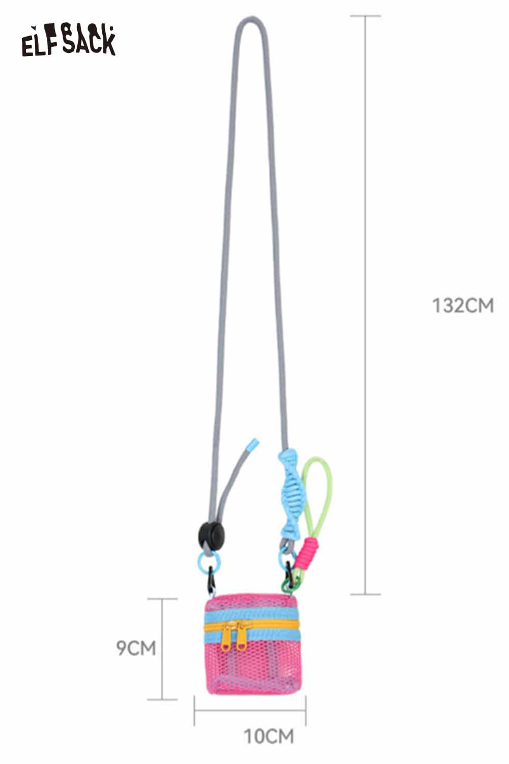 ELFSACK Colorful Mesh Crossbody Shoulder Bag