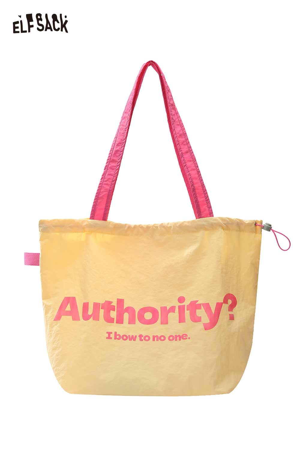 ELFSACK Contrast Letter Drawstring Tote Bag