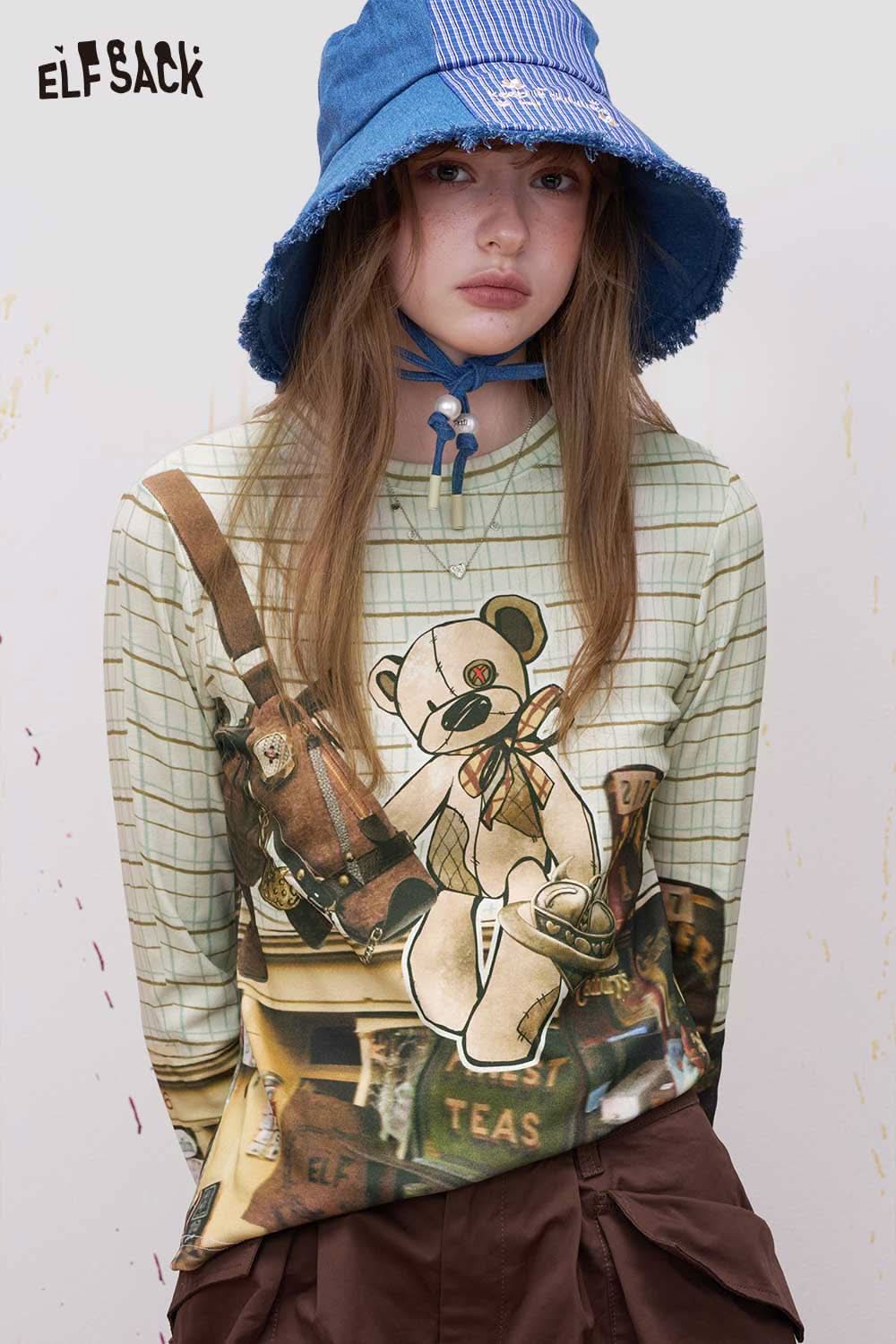 ELFSACK Cute All Over Print Long Sleeve T Shirt