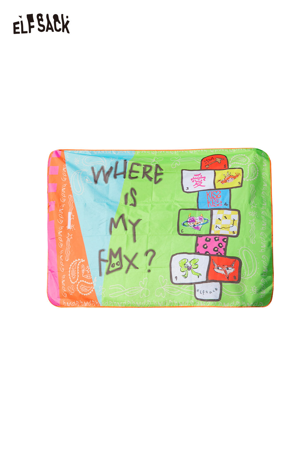ELFSACK Cute Dopamine Portable Folding Picnic Blanket