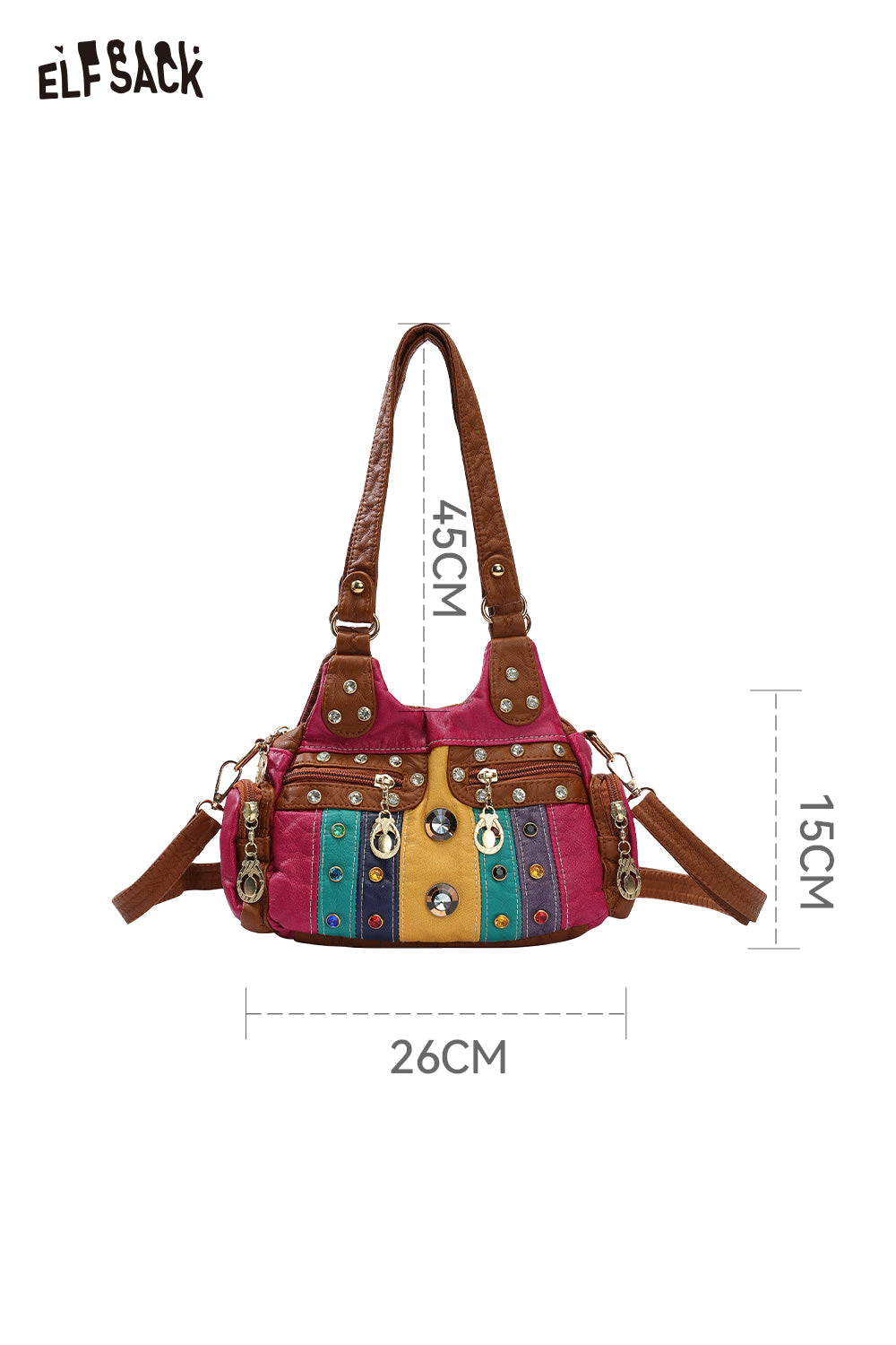 ELFSACK Cute Vintage Soft Leather Crossbody Bag