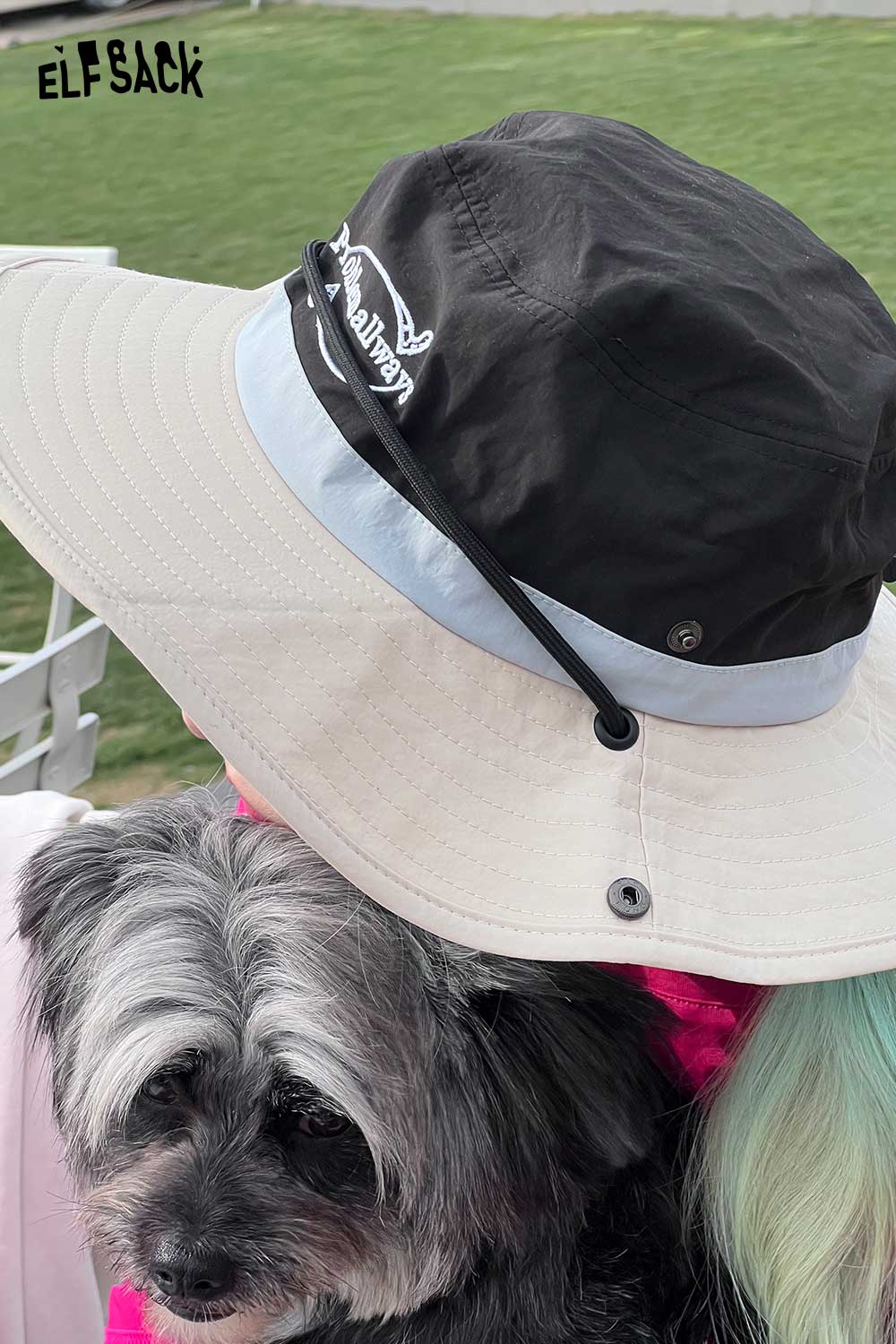 ELFSACK Dopamine Outdoor Climbing Hat Color Block Sun Protection Bucket Hat