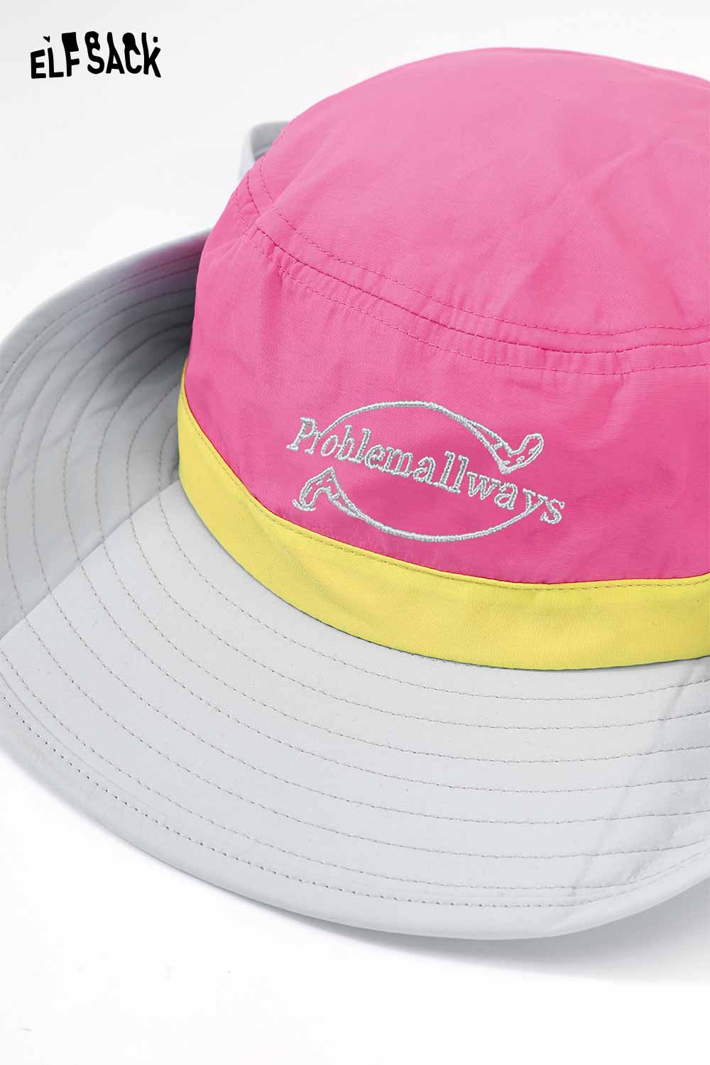 ELFSACK Dopamine Outdoor Climbing Hat Color Block Sun Protection Bucket Hat