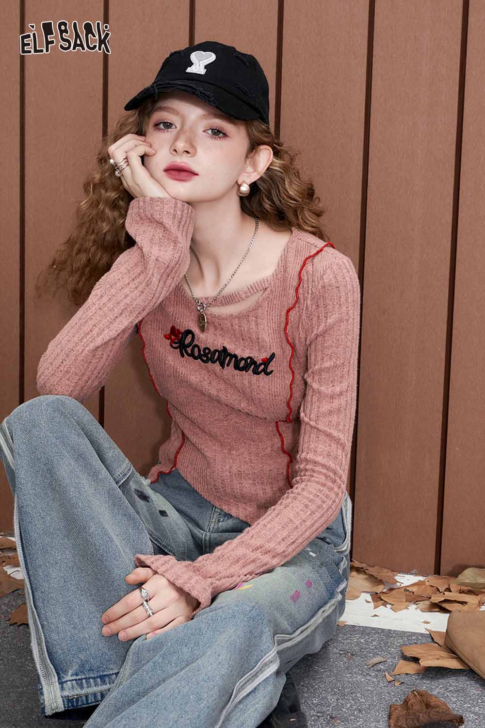 ELFSACK Elegant Classic French Slimming Cropped Knitwear