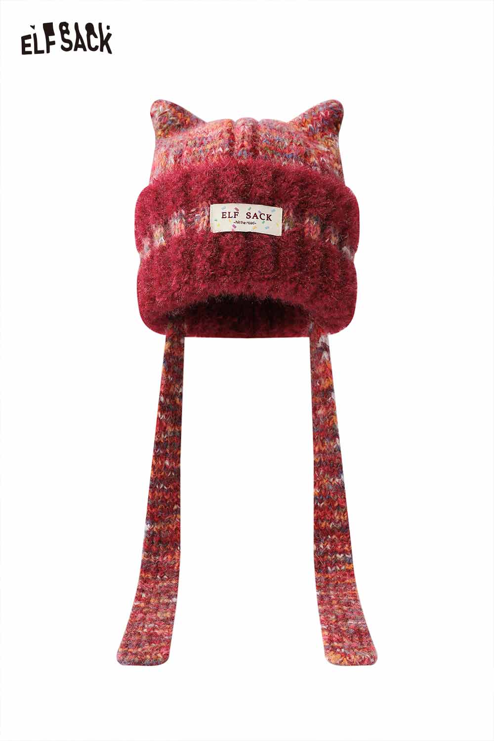 ELFSACK Cute Sweet Cat Ear Pom Pom Plush Warm Knit Beanie