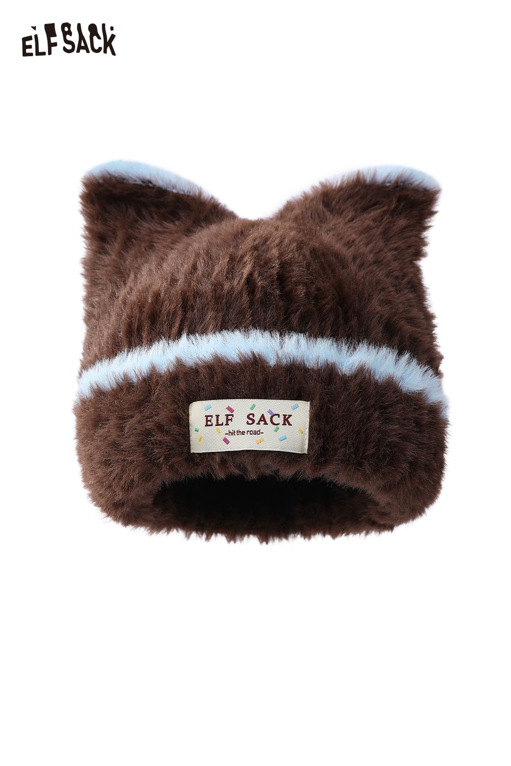 ELFSACK Casual Warm Plush Cat Ear Solid Hat