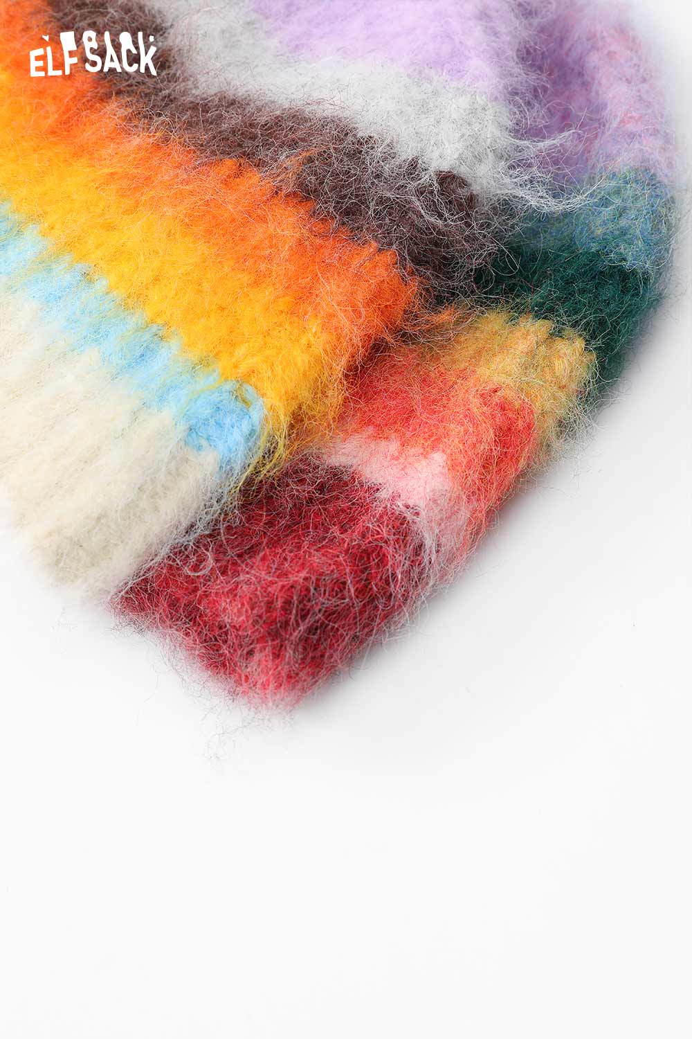 ELFSACK Sweet Rainbow Striped Warm Knit Beanie