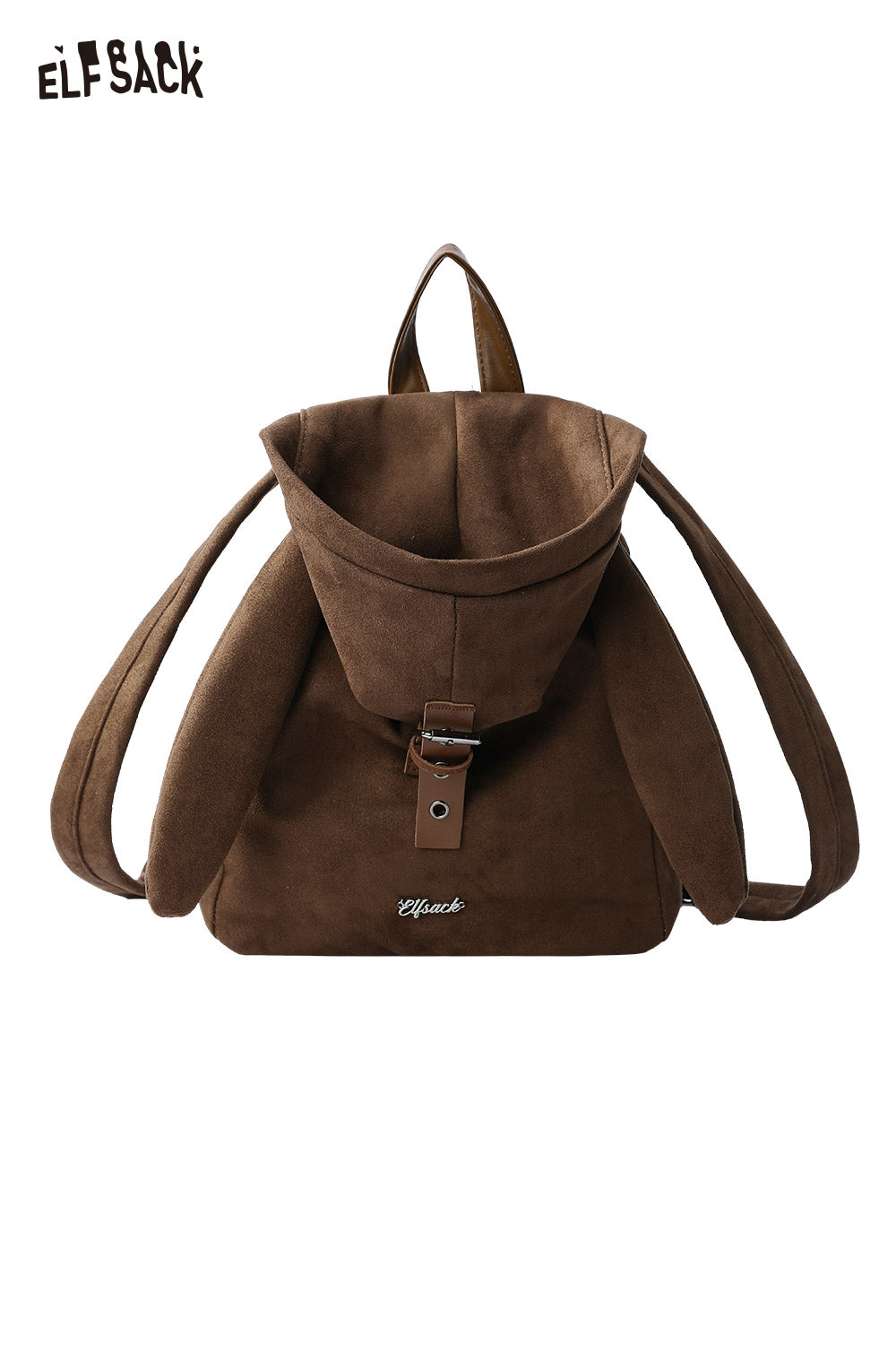 ELFSACK Preppy Solid Bunny Ear Hat Belt Buckle Backpack