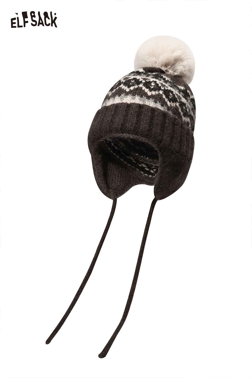 ELFSACK Fair Isle Jacquard Plush Ear Warmer Beanie