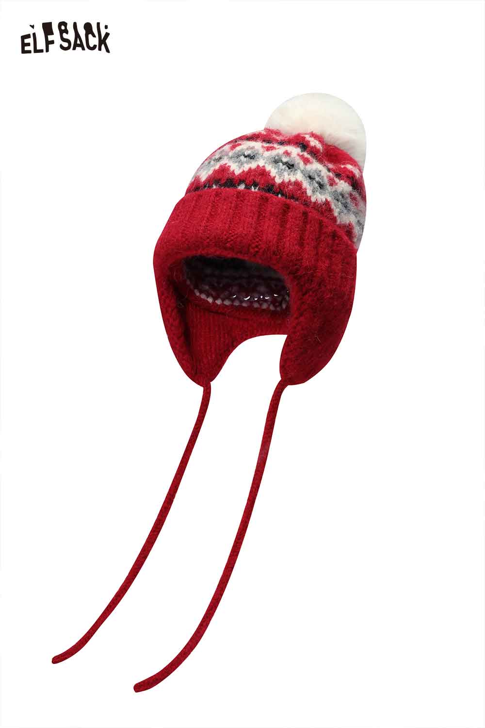ELFSACK Fair Isle Jacquard Plush Ear Warmer Beanie