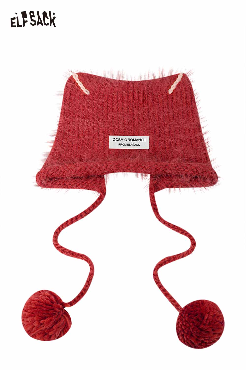 ELFSACK Fluffy Elf Ear Face Slimming Knit Beanie