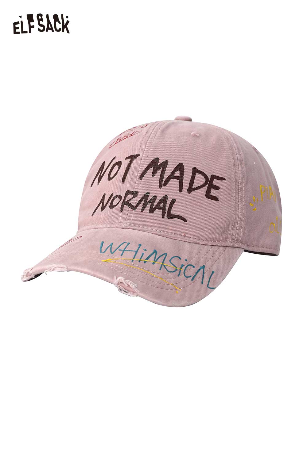 ELFSACK Graffiti Letter Distressed Baseball Cap