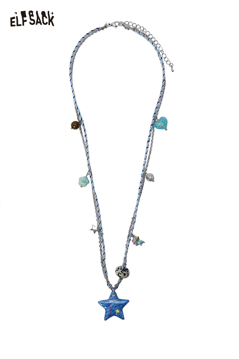 ELFSACK Layered Star Multi Charm Beaded Necklace