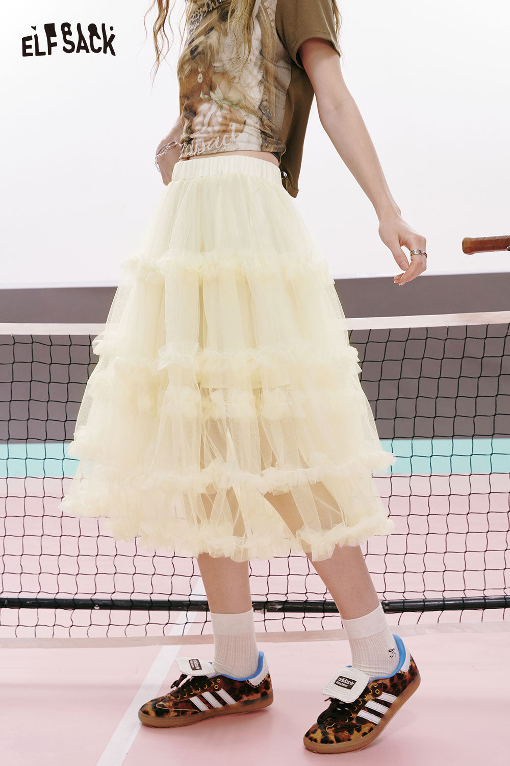 ELFSACK Light Sweet Sheer Full Princess Skirt
