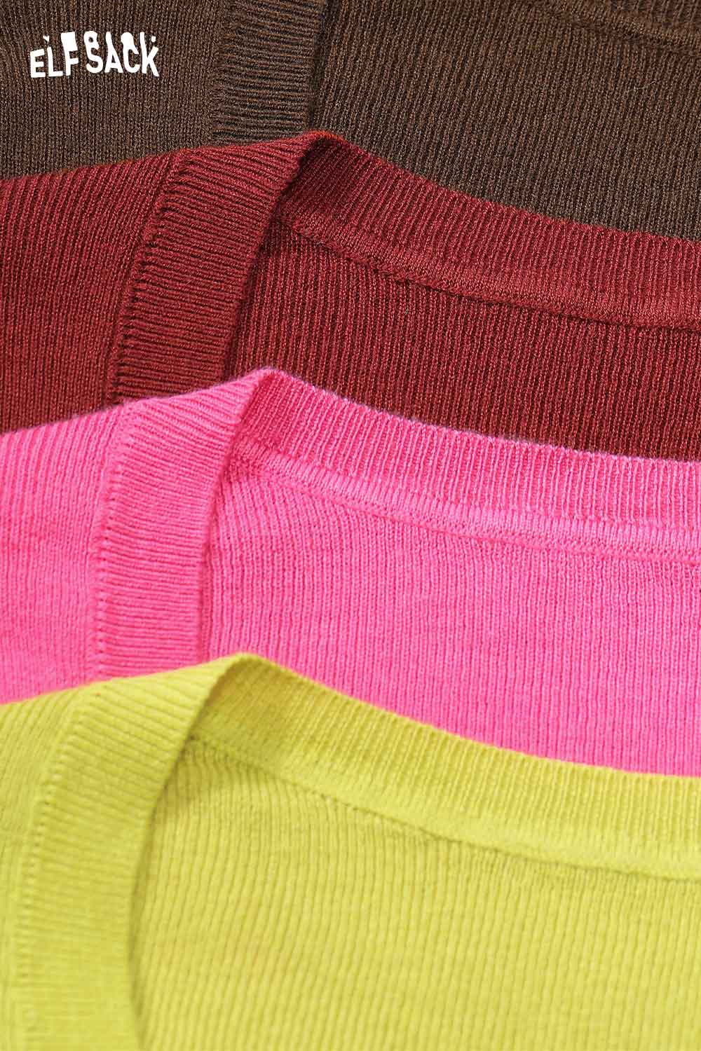 ELFSACK Minimalist Design and Versatile Styling Classic Knit Pullover