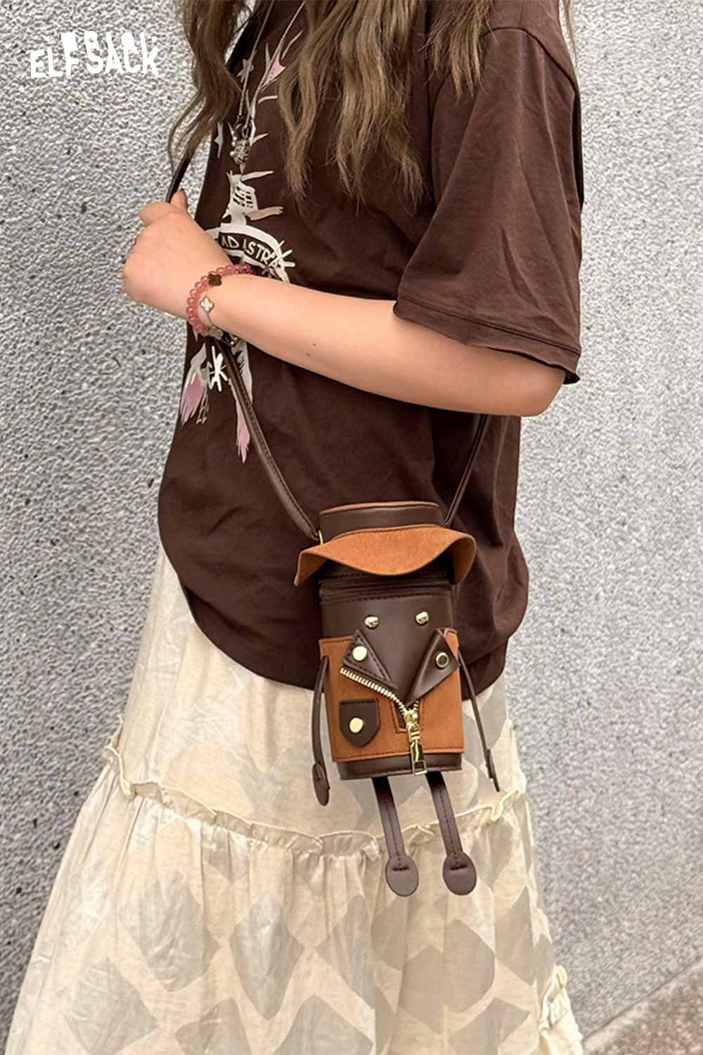 ELFSACK Novelty Hat Design Cylinder Crossbody Bag