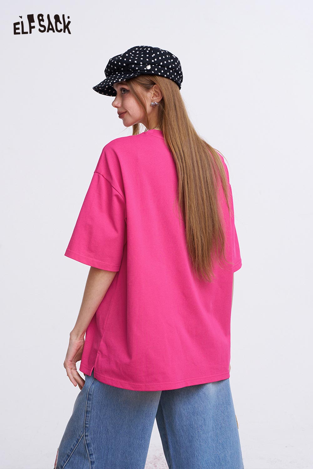ELFSACK Oversized T Shirt with Colorful Heart Graffiti