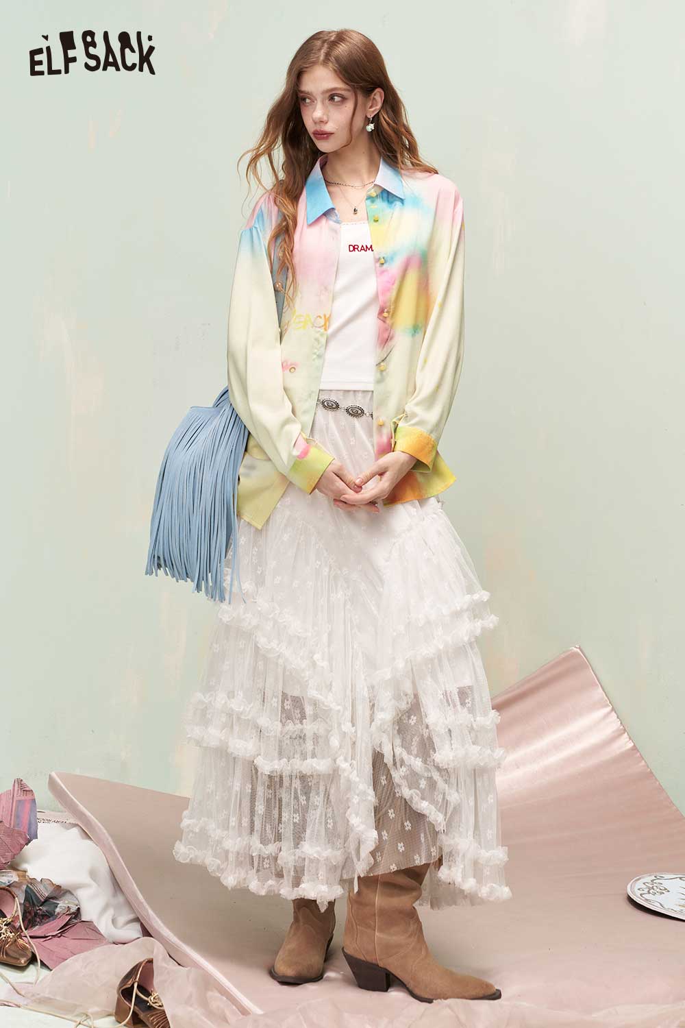 ELFSACK Playful Printed Shirt with Vibrant Floral Pattern