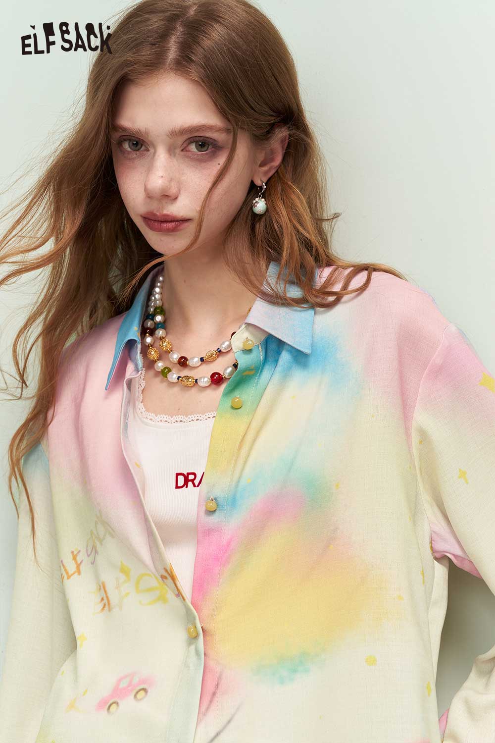ELFSACK Playful Printed Shirt with Vibrant Floral Pattern