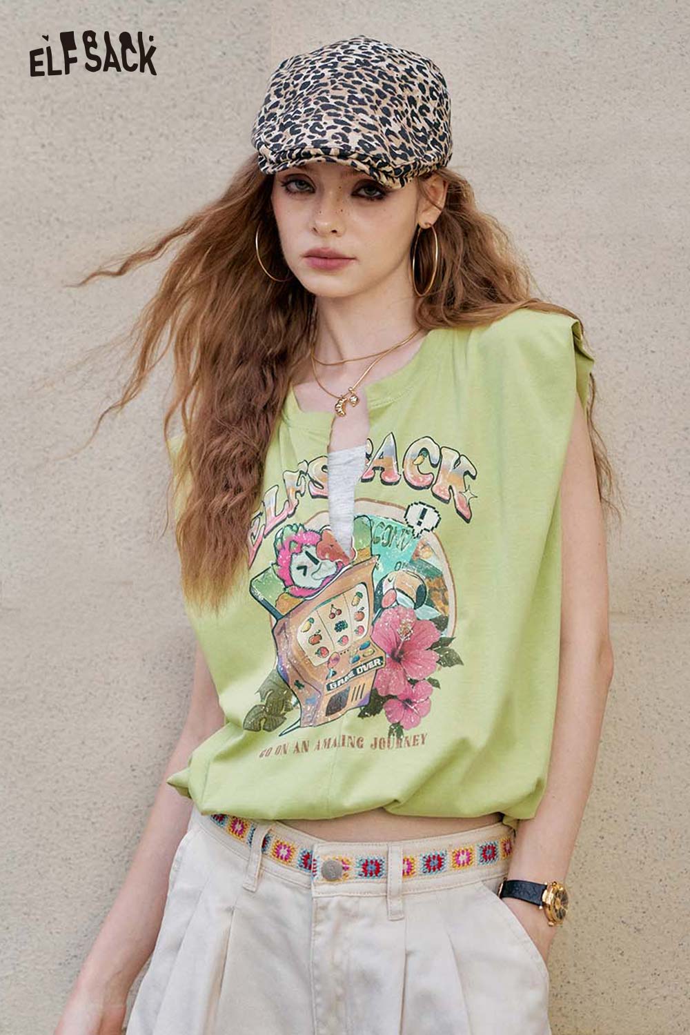 ELFSACK Playful Slot Machine Print Vest Top