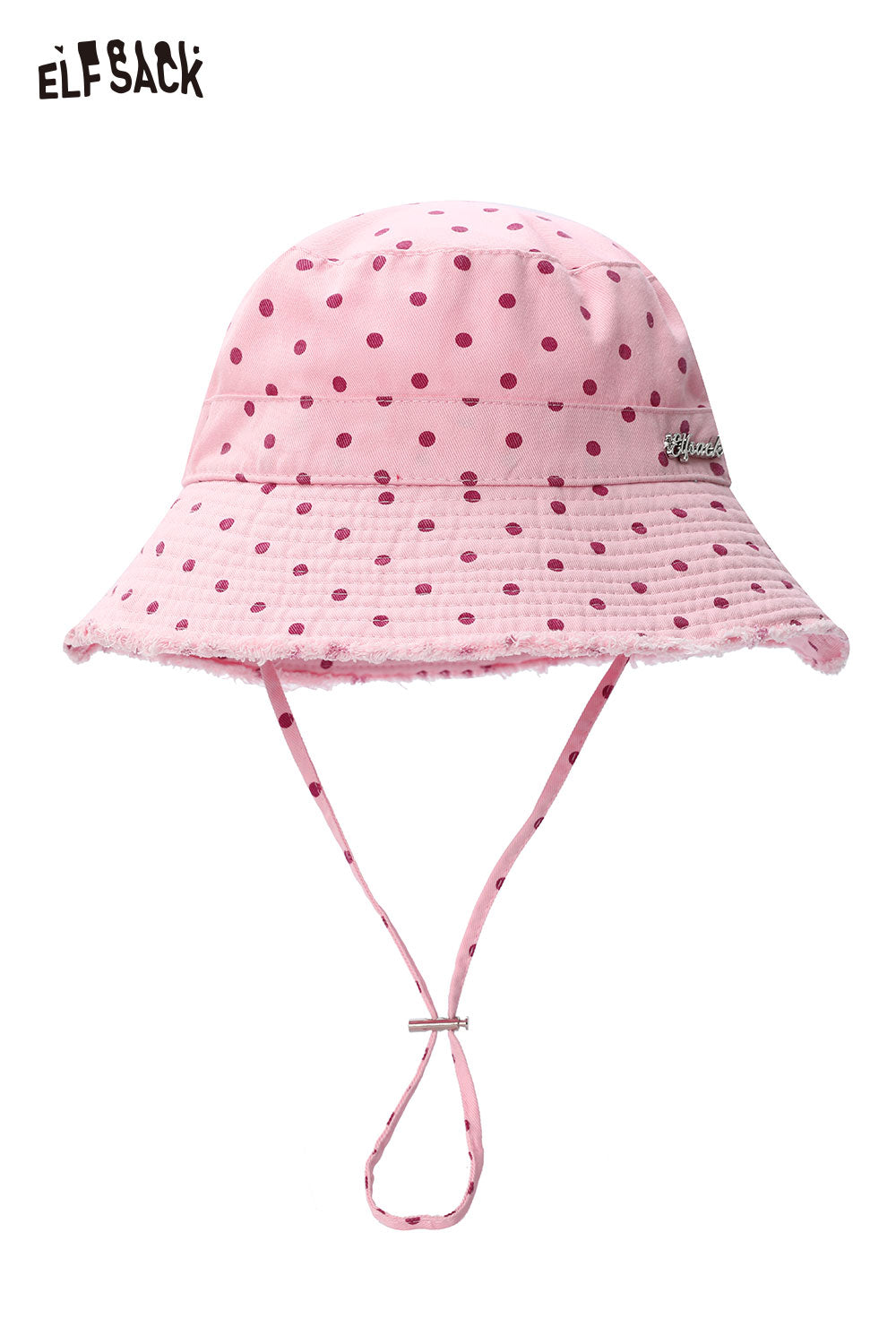 ELFSACK Polka Dot Frayed Bucket Hat