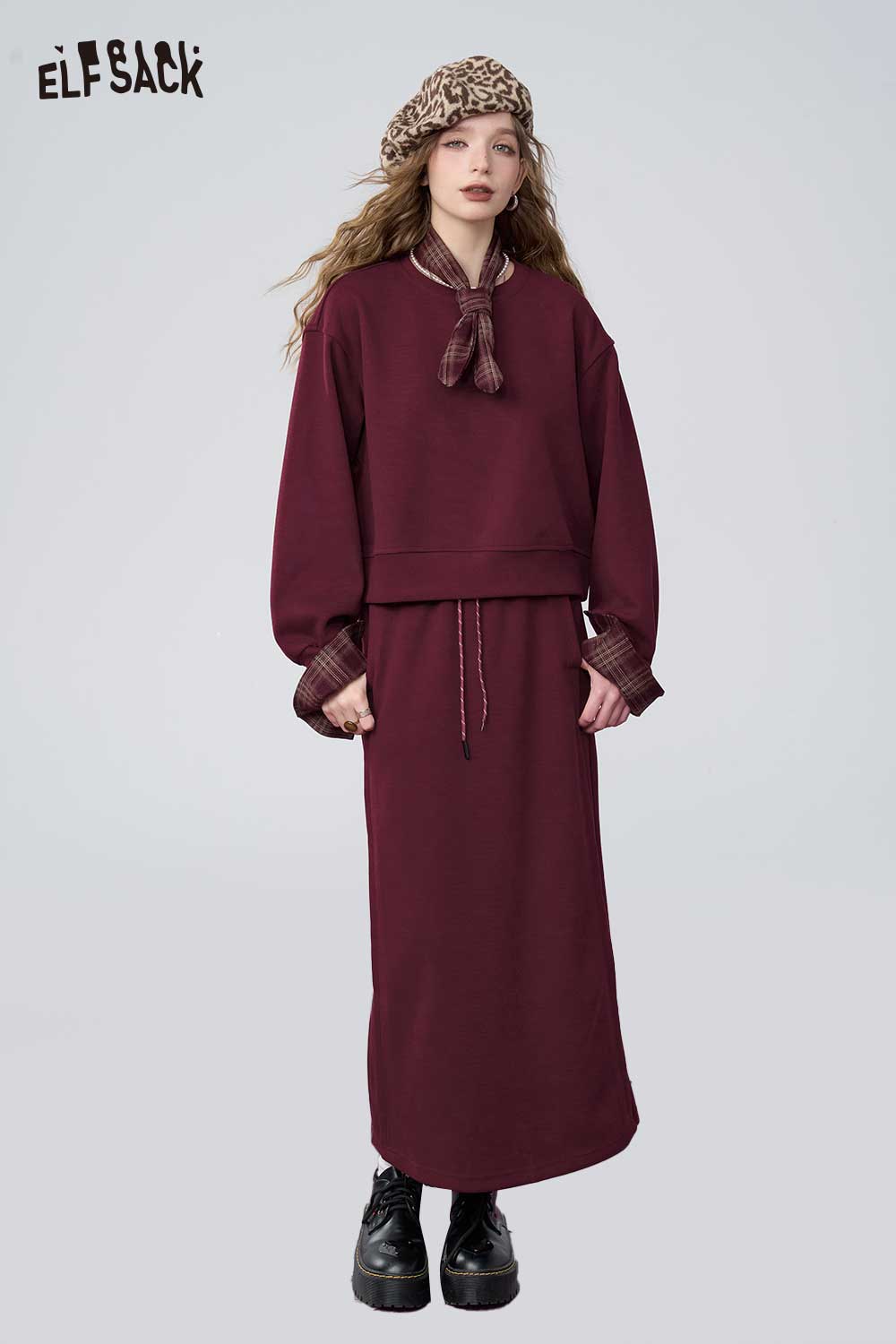 ELFSACK Soft Mallard Hoodie Half Skirt Set