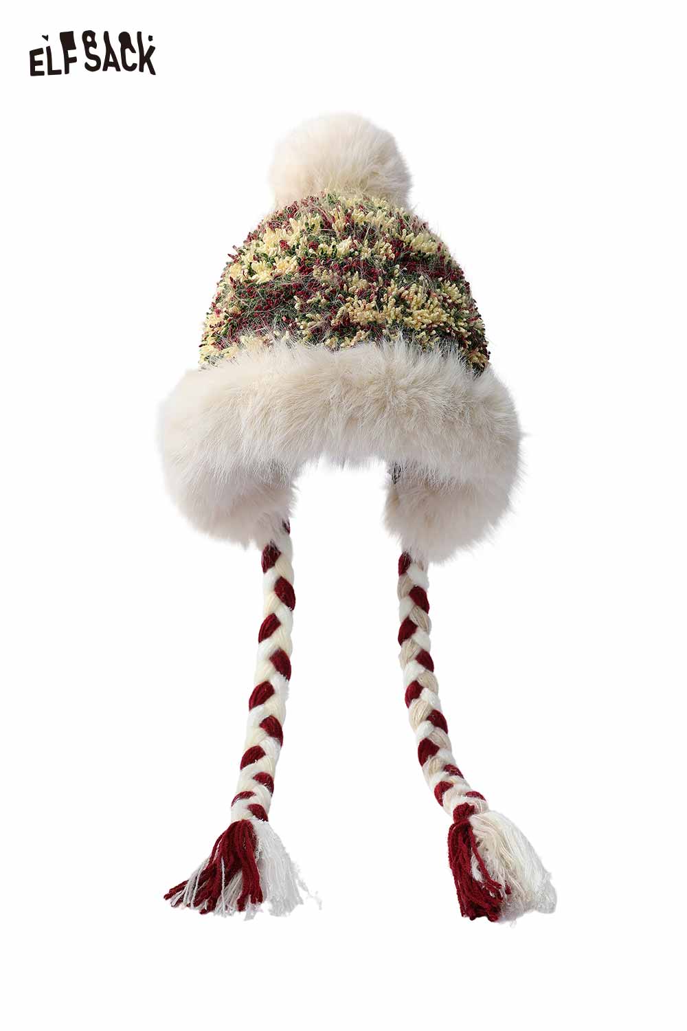 ELFSACK Soft Multi Color Pom Pom Plush Tassel Beanie