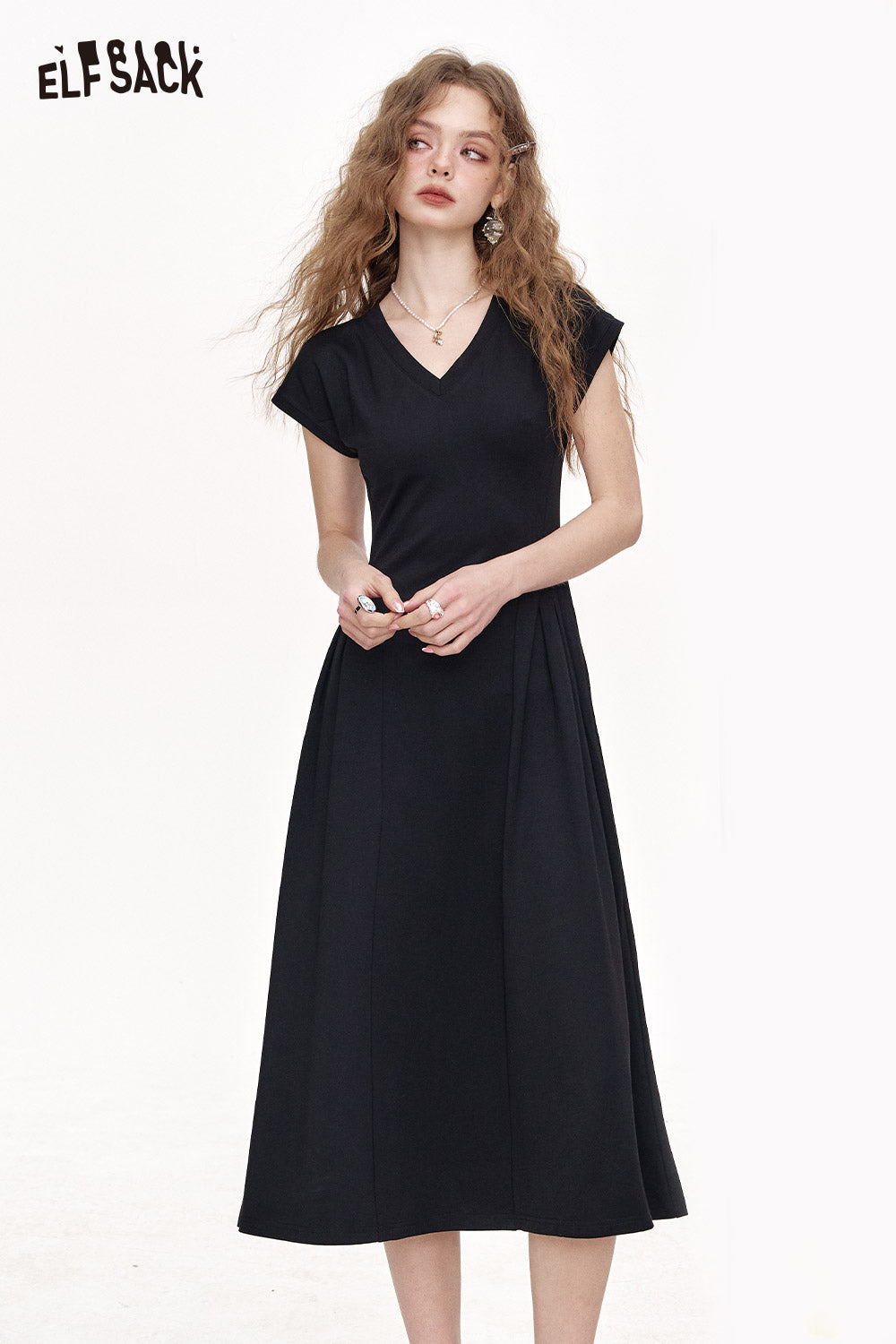 ELFSACK Stretch Jersey Cap Sleeve T-shirt Dress