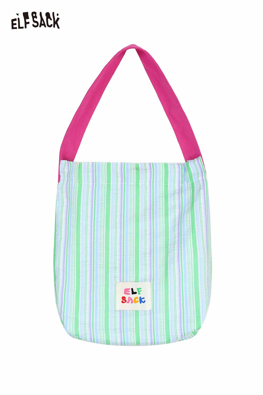 ELFSACK Striped Canvas Tote Bag