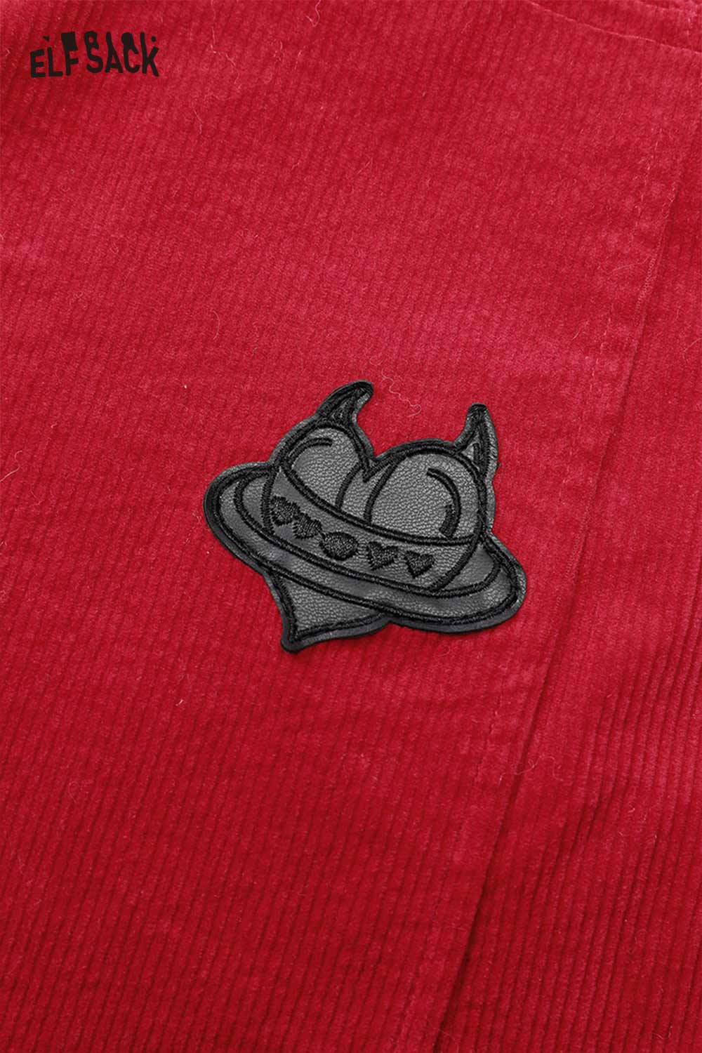 ELFSACK Vintage Heart Embroidery Wide Leg Pants