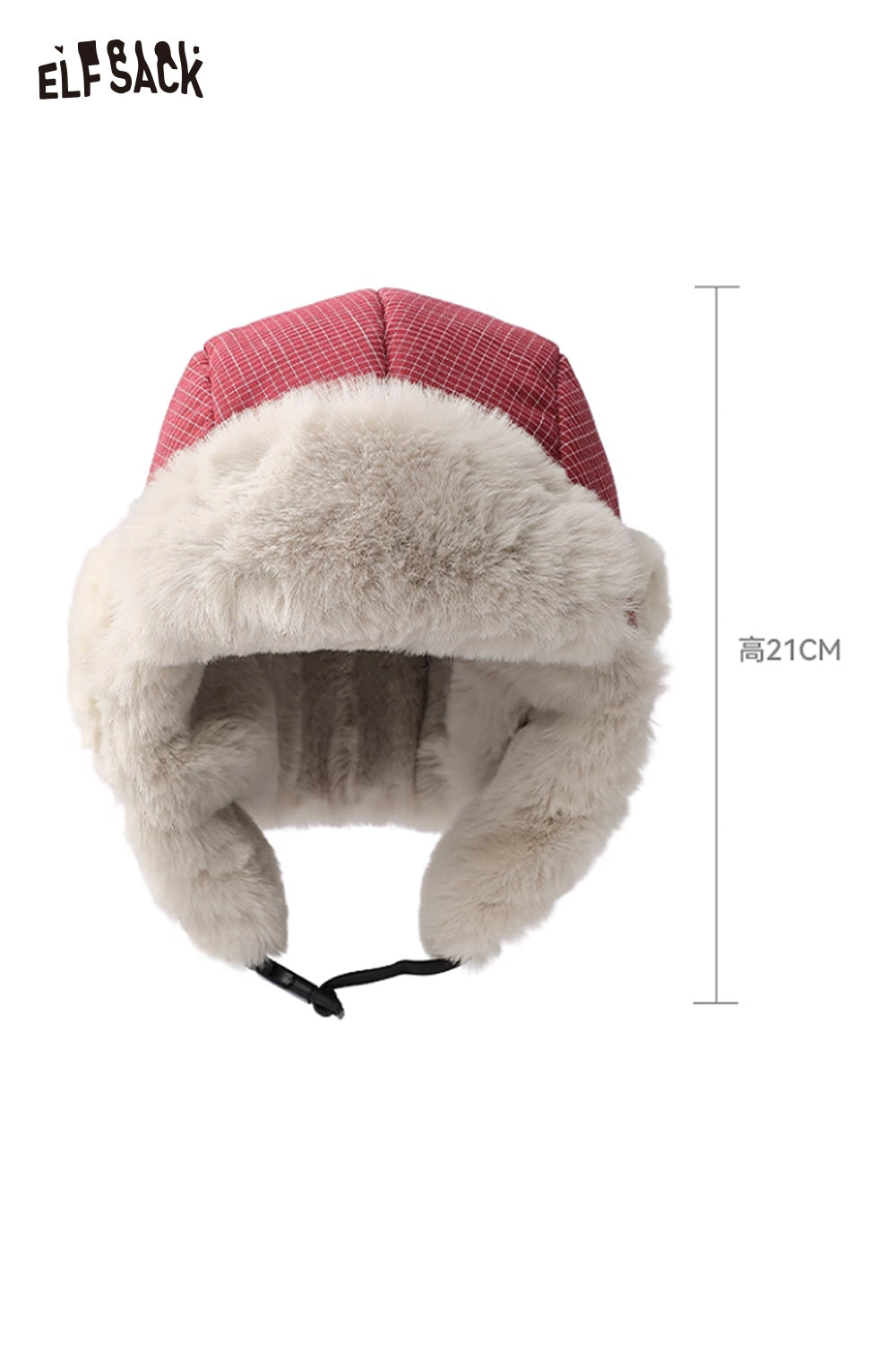 ELFSACK Vintage Cute Fine Plaid Plush Lining Ear Flap Ushanka Beanie