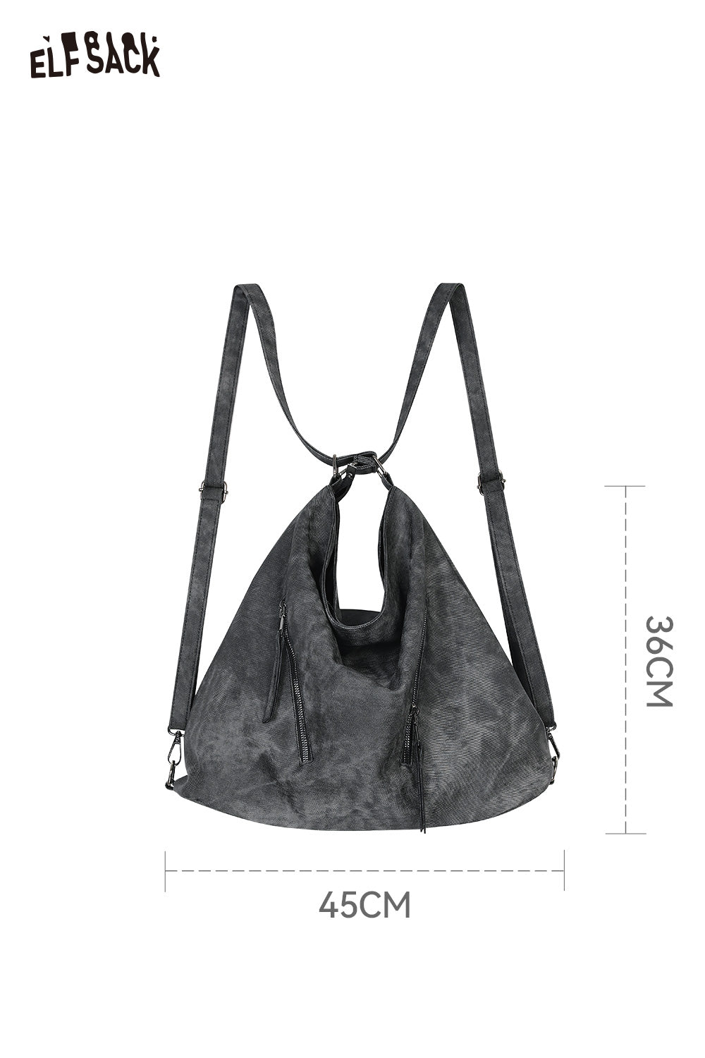 ELFSACK Vintage Large Capacity Crossbody Backpack Tote Bag