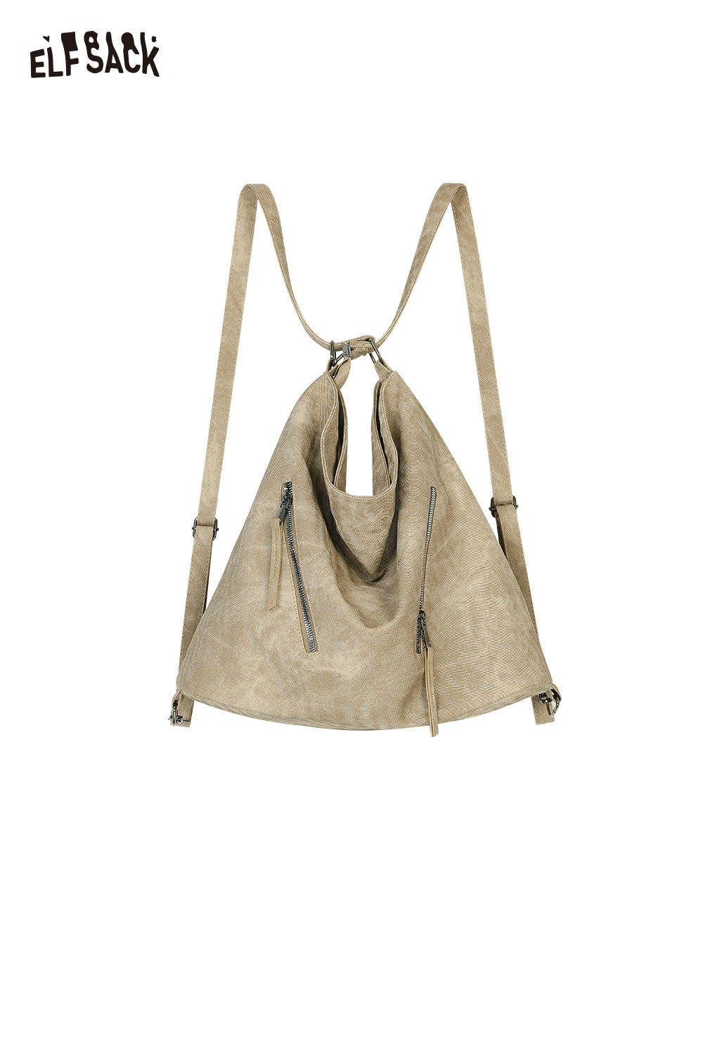 ELFSACK Vintage Large Capacity Crossbody Backpack Tote Bag
