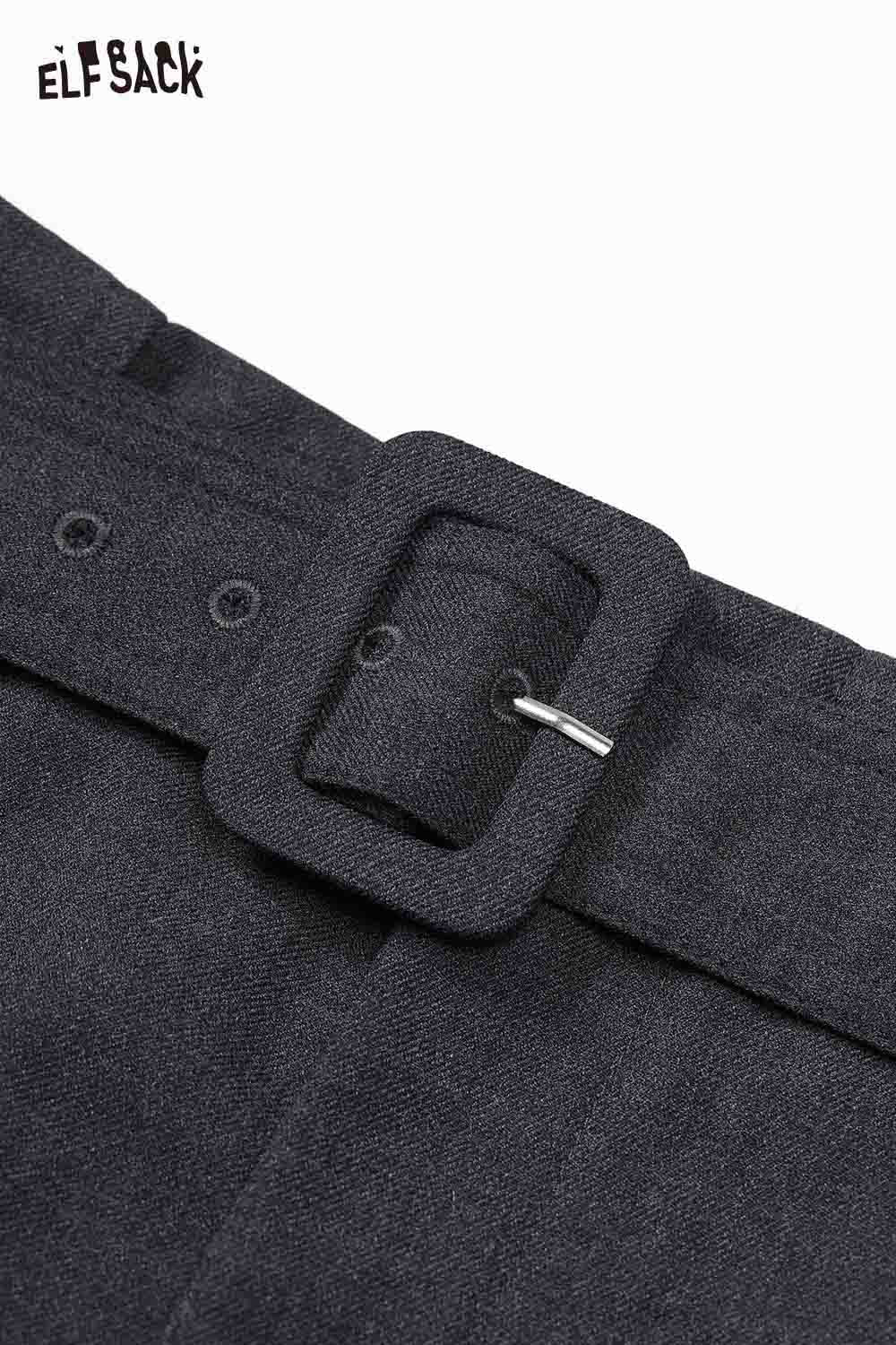 ELFSACK Vintage Loose Casual Pleated Wide Leg Cargo Pants Trousers
