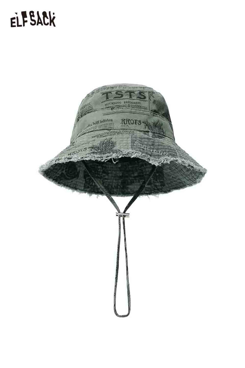 ELFSACK Vintage Newspaper Print Bucket Hat