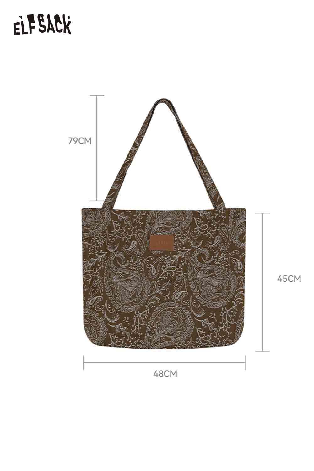 ELFSACK Vintage Paisley Jacquard Tote Bag
