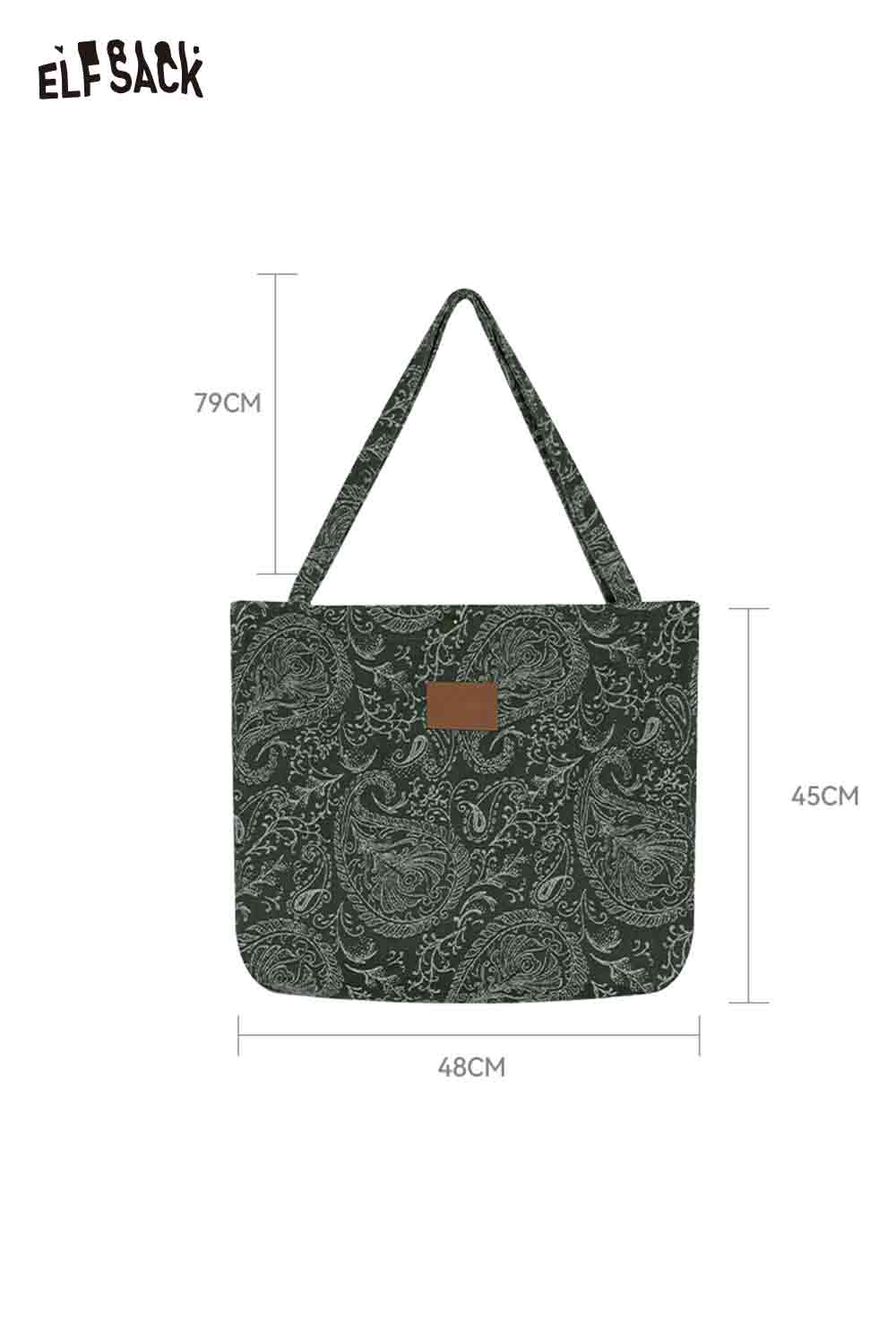 ELFSACK Vintage Paisley Jacquard Tote Bag