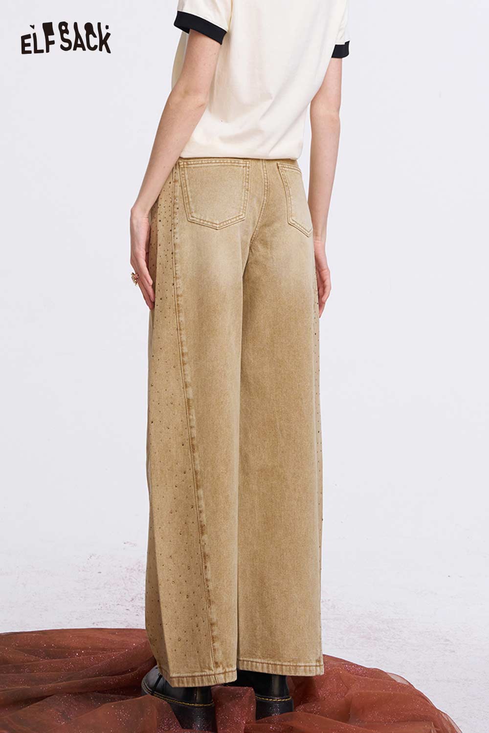 ELFSACK Vintage Washed Baggy Jeans