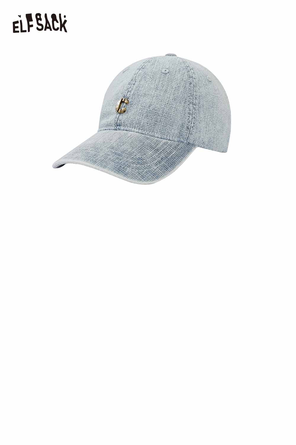 ELFSACK Washed Cotton Embroidered Detail Baseball Cap