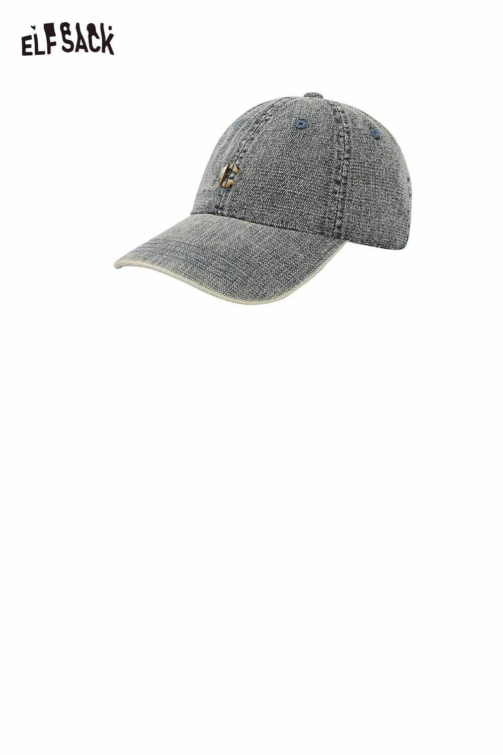 ELFSACK Washed Cotton Embroidered Detail Baseball Cap