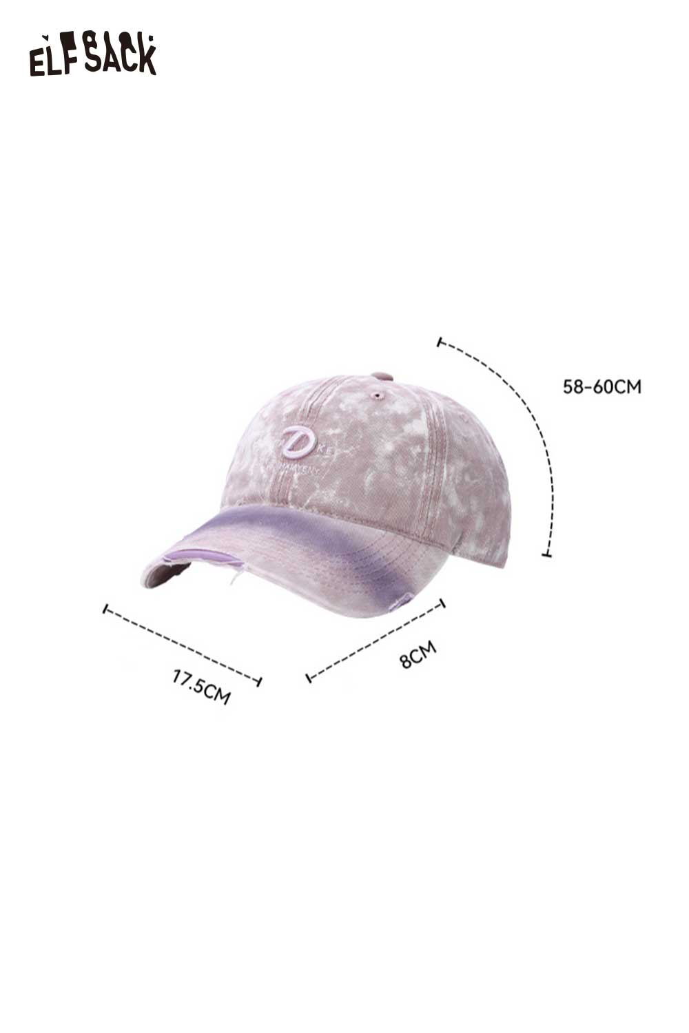 ELFSACK Washed Gradient Letter Embroidery Baseball Cap