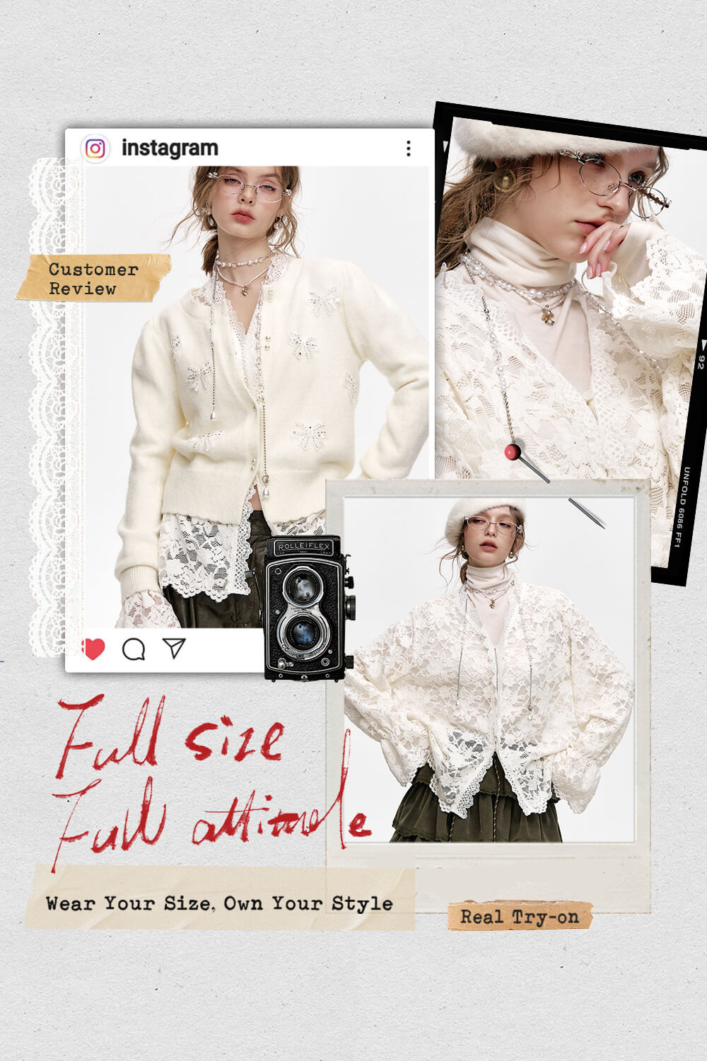 ELFSACK White Lace Semi Transparent Chiffon Shirt Layered Top Full Size Plus Size